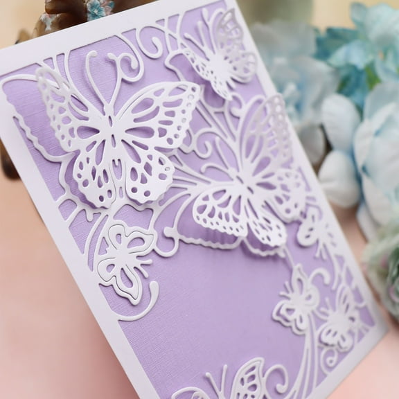 Die Cuts for Card Making, Ouginx 3D Butterfly Background Metal Cutting Dies DIY Die Cutters Die Stencils for Scrapbooking, Embossing & More