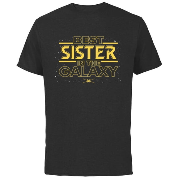 Star Wars Best Sister in the Galaxy Family Trip Birthday- Short Sleeve Cotton T-Shirt for Adults - Customized-Black
