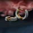 thumbnail image 5 of Silverstar Gems Women's Hoop Huggie Earrings 14K Yellow Gold Finish Silver Round Cut Cubic Zirconia, 5 of 5