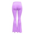 thumbnail image 4 of GEWSEY Women High Waisted Flare Pants Solid Color Fashion Pleated Bell Bottoms (Purple, L), 4 of 6