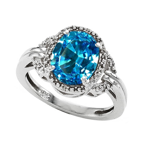 Tommaso Design� Oval 10x8mm Genuine Blue Topaz Ring