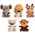 thumbnail image 1 of KAKOWELY 5 llaveros colgantes de animales de la selva de peluche., 1 of 5
