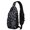 Black and Gray Leopard Print, variant on Black and Gray Leopard Print Sling Backpack, Cycling Sling Bag with Earphone Port, Multi Pocket Design Gift Ideas for Travel Shopping