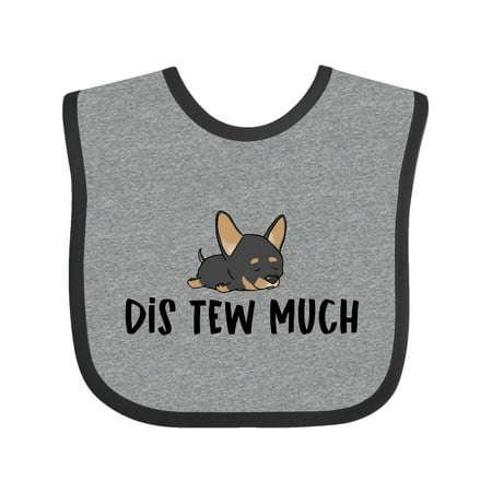 

Inktastic Napping Dis Tew Much Chihuahua Black and Tan Gift Baby Boy or Baby Girl Bib