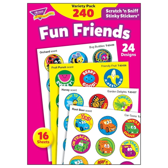 TREND Fun Friends Stinky Stickers Variety Pack, 240 ct.