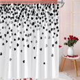 thumbnail image 2 of Valentine''s Day Shower Curtain Romantic Black White Heart Dreamy Falling Hearts Cute Sweet Lover Couple Modern Fabric Bathroom Curtain with Hook, 2 of 5