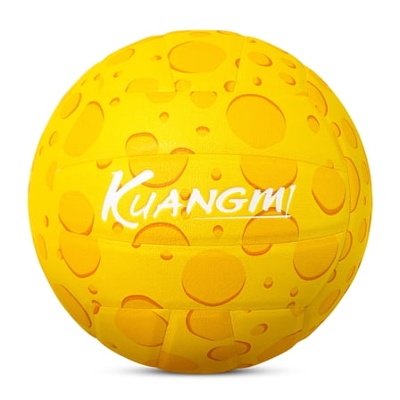 Kuangmi Size 5 Volleyball (27.5 Inches) - Cheese Patterned PU Volleyball, Suitable for Young People's Fun Beach and Indoor Sports