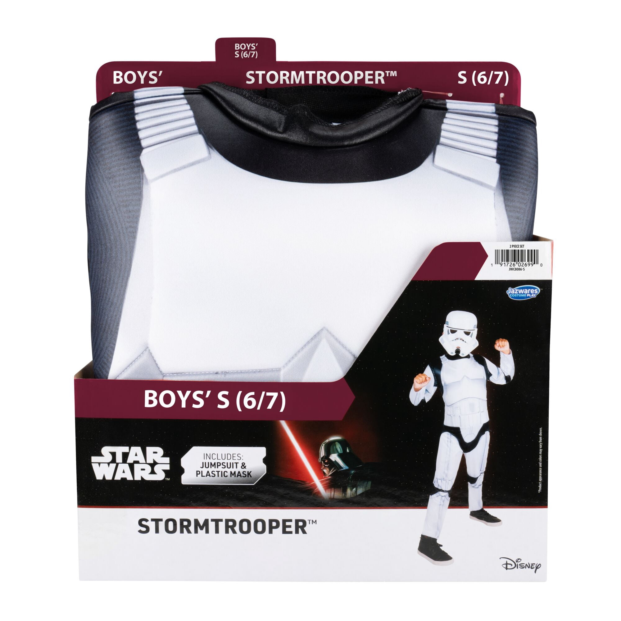 Star War's Storm Trooper Halloween Costume for Children, Boy's Size S (6/7), by Jazwares