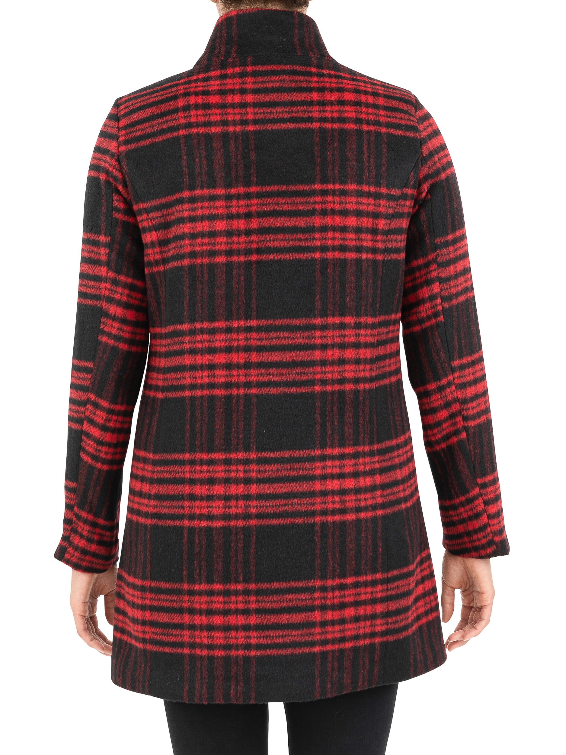 Cyn & Luca Women's Single Breasted Plaid Coat