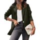 thumbnail image 2 of Chaqueta de traje de color sólido slim fit manga larga casual mujer chaqueta de oficina para otoño primavera OD verde M, 2 of 4