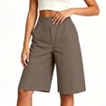thumbnail image 2 of Elvqul Shorts for Women Pockets Plus Size Bermuda Shorts Summer Solid Going Out Dressy Casual Holiday Womens Casual Shorts, 2 of 4