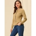 thumbnail image 4 of INSPIRE CHIC Veste en Denim à Basque pour Femme, Col Rond, Sans Col, Boutonnée, 4 of 6