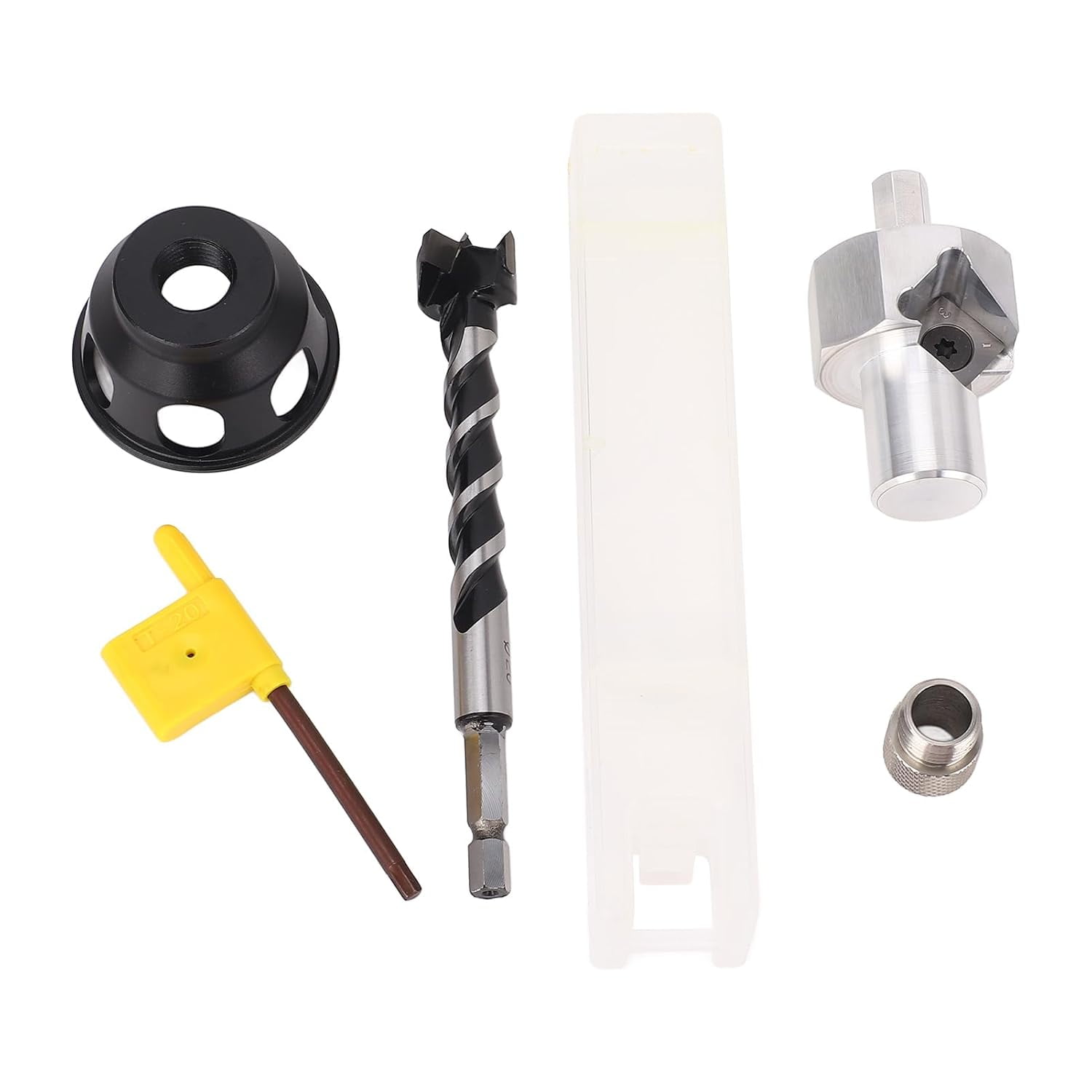 ABPETE 19mm Drill Bit Dog Hole Tool Set, Vertical Drill Locator Straight Hole Drilling Fixture for Bench
