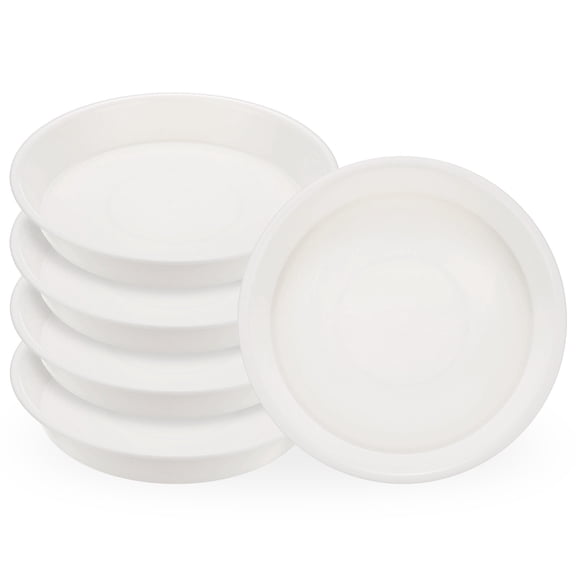 Uxcell 5-Pack Plastic Plant Saucers, 6 Inch ID Plant Pot Water Trays for Indoor/Outdoor, Flowerpot Drip Tray [7 Inch OD, White]
