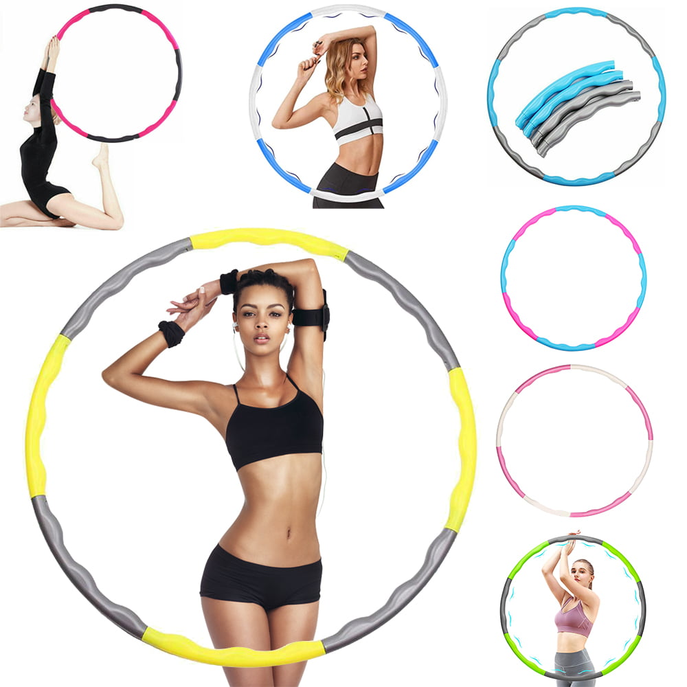 Fat Burning Healthy Model Sports Life Weighted Sports Hoops for Exercise and Fitness with 8 Sections Adjustable Weights Lose Weight Fast by Fun Way to Workout Weighted Exercise Hoop for Adults