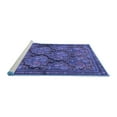thumbnail image 2 of Ahgly Company Machine Washable Indoor Square Persian Blue Traditional Area Rugs, 4' Square, 2 of 4
