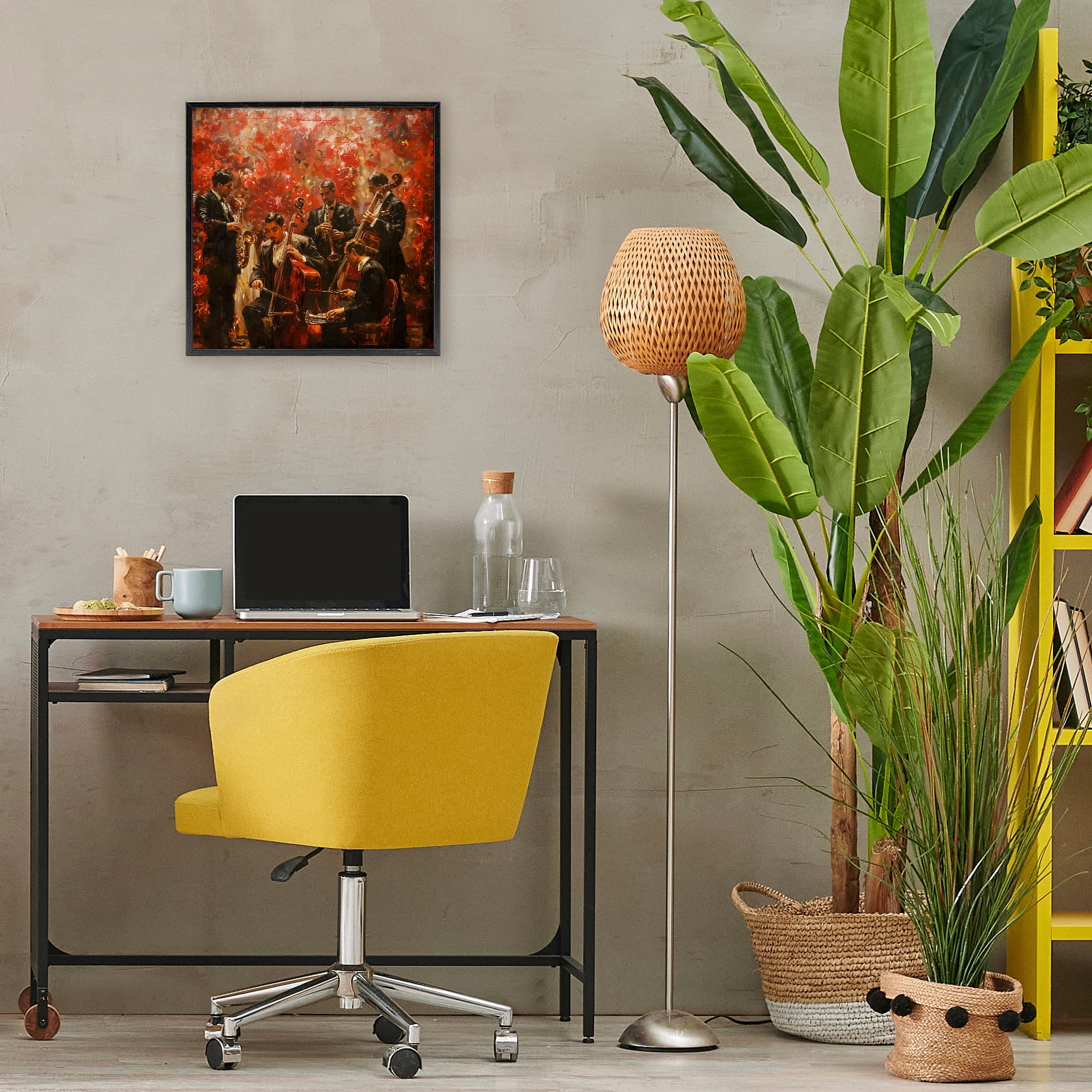 Stupell Industries Play More Jazz Performance Black Framed Giclee Art, design by Marta Wiley