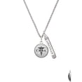 thumbnail image 2 of Delight Jewelry Silvertone Domed Black CRNA Silvertone Courage Strength Wisdom Honesty Bar Charm Necklace, 23", 2 of 4