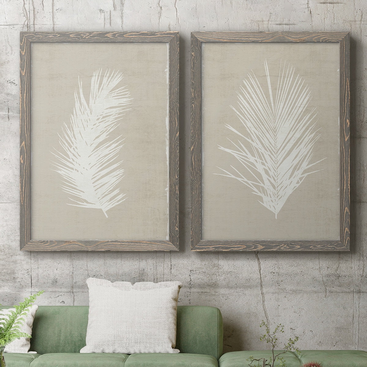 Palm Oasis I - Premium Framed Canvas 2 Piece Set - Ready to Hang