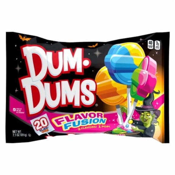Dum Dum Lollipops Flavor Fusion Pops Halloween Candy, 7.1 Oz