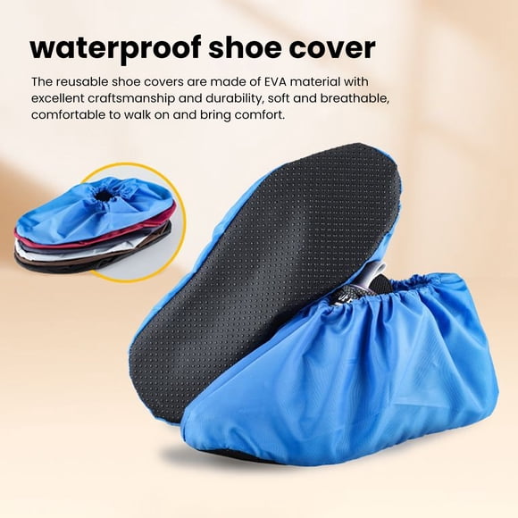 YAOMOBB Shoe Protectors Reusable Foldable Waterproof Shoe Covers Non Slip Wear Resistant Overshoes 1 Pair