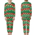 thumbnail image 2 of Renewold Red Green Stripe Pajama and Long Pants Set of 2 Christmas Lights Snowflake Long Sleeve Top & Pants Thermal Loose Scoop Neck Sleepwear Loungewear Size 9-10, 2 of 5