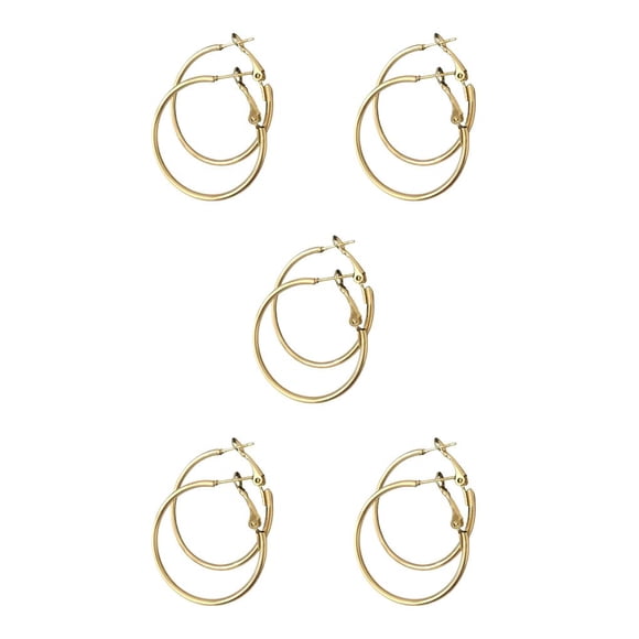 Pendientes Qarigey para niña aro grande de acero sin orificio para la oreja Tipo 12 5Conjunto