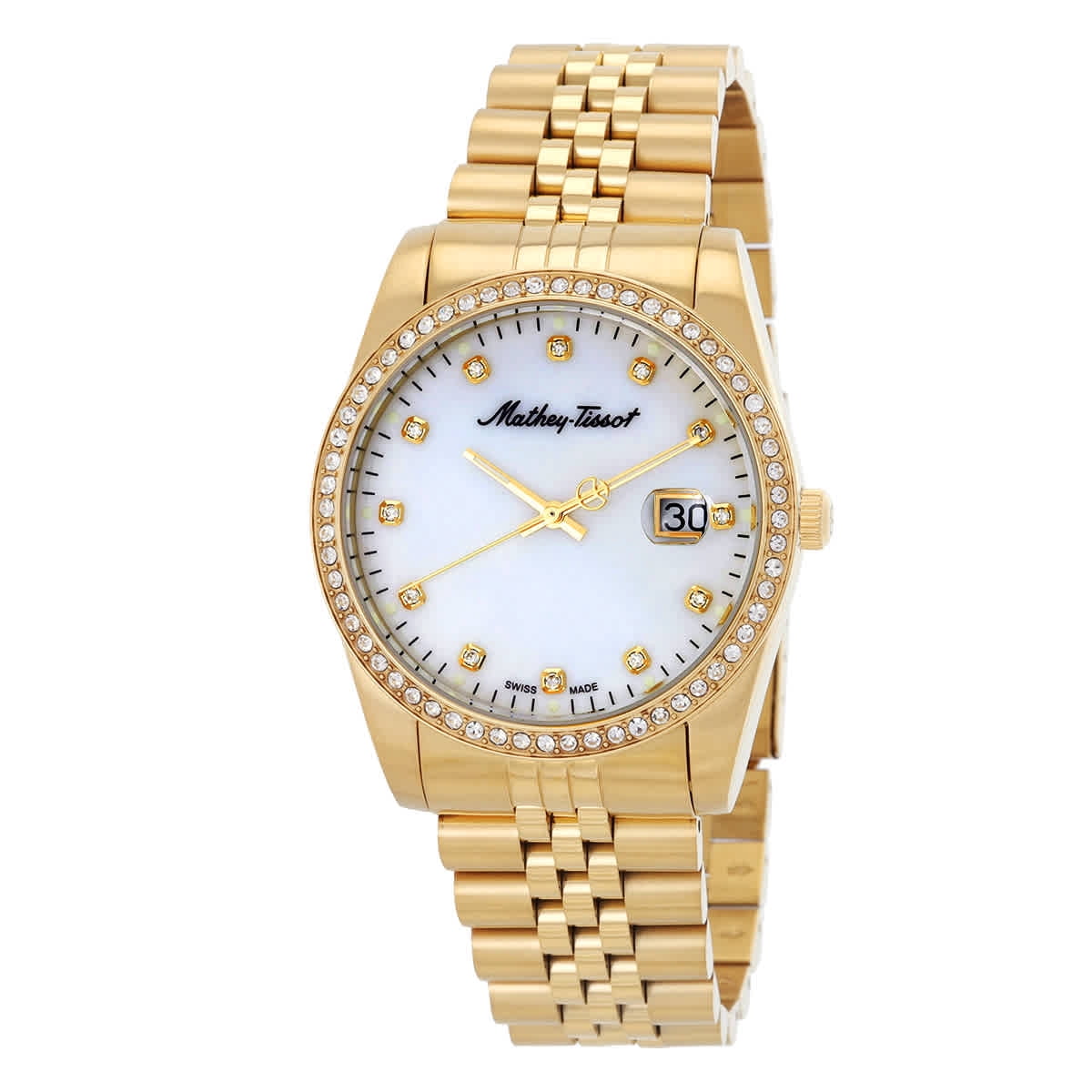 Mathey-Tissot Mathey II Quartz Crystal Gold Dial Men display picture 3
