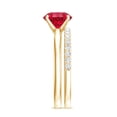 thumbnail image 3 of Rosec Jewels Lab Created Ruby Solitaire Ring Set with Diamond Enhancer (AAAA Grade), 14K Yellow Gold, US 10.50, 3 of 8