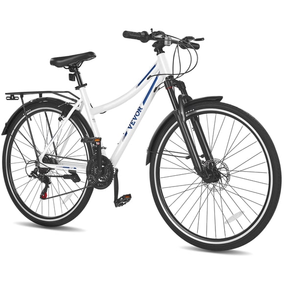 VEVOR Hybrid Bike Mens Hybrid Bicycle City Commuter Bikes 700c 21-Speed Shimano