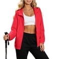 thumbnail image 2 of TAGOLD Womens Winter Hooded Casual Outwear & Jackets Solid Color Zip Up Hooded Loose Long Sleeve Casual Outer Coat With Side Pockets For Daily Street Wear, 2 of 5