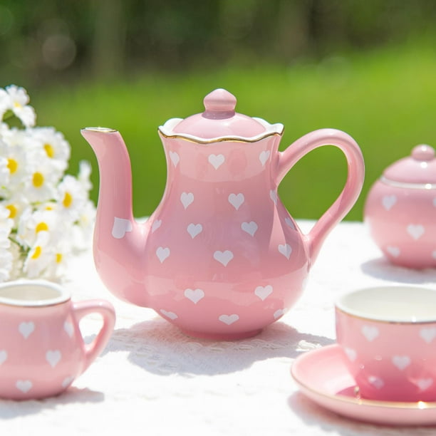 TUZT Porcelain Tea Party Set for Little Princess, Kids, Toddlers