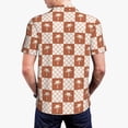 thumbnail image 5 of Vsdgher Brown Palms Print Men's Short Sleeve Stretch Polo Shirt, Moisture-Wicking Performance Polo Shirt, 5 of 8