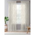 thumbnail image 5 of Sheer Curtains 84 Inches Long, Spring Floral Semi Sheer Curtains Light Filtering Window Treatment, Vintage Simple Flowers Pattern Beige Privacy Voile Drapes for Living Room Bedroom 52x84 Inch, 5 of 7