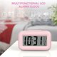 thumbnail image 2 of (Rosa) Reloj despertador digital a batería, reloj despertador digital LED, pantalla grande con temperatura y fecha para oficina en casa, 2 of 5