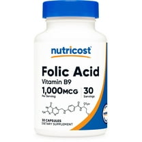 Nutricost Vitamin B9 Capsules (Folic) 1000 mcg, 30 Capsules - GMO-Free, Gluten-Free