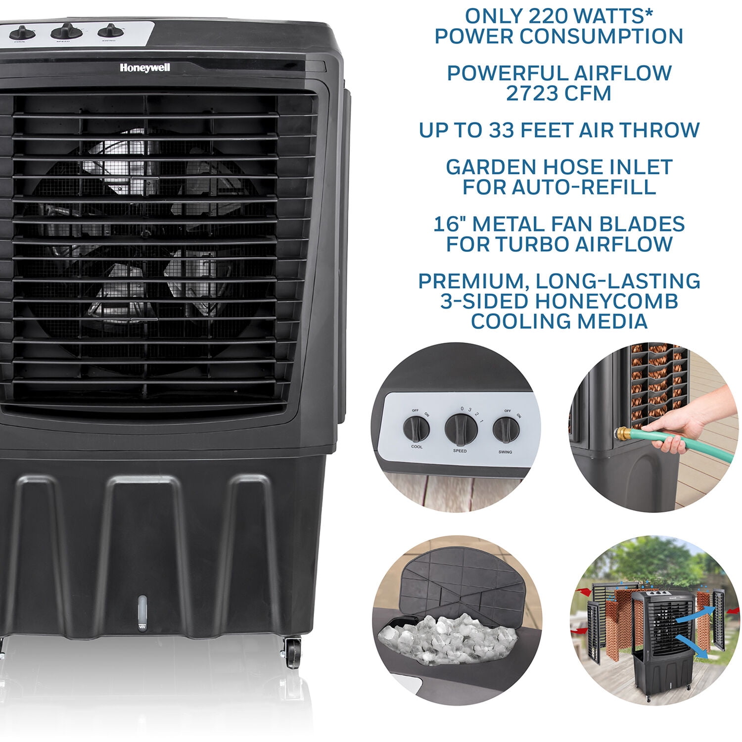 3 sided honeycomb air cooler