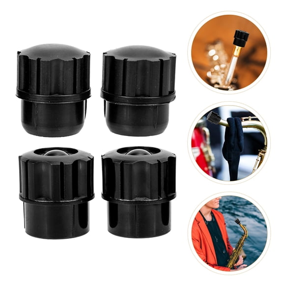 CTIRCHIU 4-Pack Black Plastic End Plugs for Soprano Saxophone and Maintenance Accessories