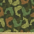 thumbnail image 1 of Nautical Fabric by the Yard, Illustration of Japanese Style Fish Silhouettes Camouflage Tones, Upholstery Fabric for Dining Chairs Home Decor Accents, Multicolor by Ambesonne, 1 of 5