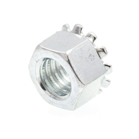 Prop Nut 3/8' 2 Washers Prime-Line 9118937 K-Lock Nuts With External Tooth Washer, 3/8 in.-16, Zinc Plated Steel, 50-Pack ()