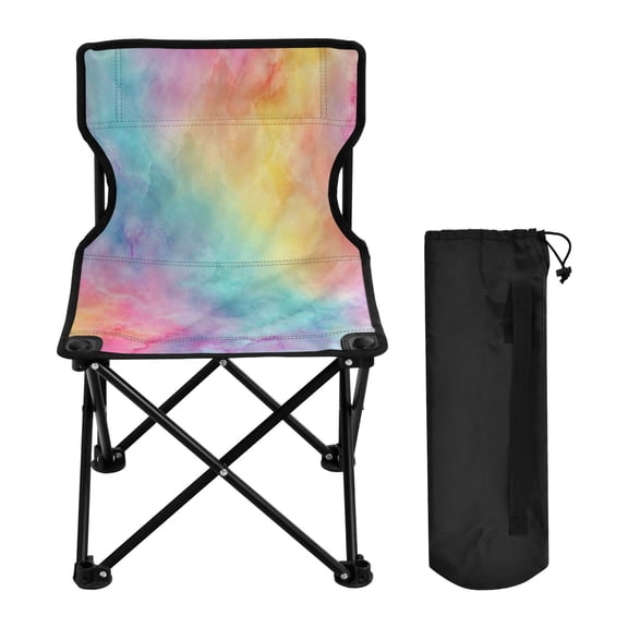 Folding Chair Camping Chair For Camping Picnicking Outdoor Beach and Travel Pastel Rainbow Tie-dye Pattern