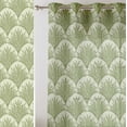 thumbnail image 1 of Vargottam Geometric Pattern Extra Long Sheer Curtains for Double Height Windows & Doors - Set of 2 Panels, 108", Grommet Top, Light Filtering Printed Georgette Drapes, 1 of 9