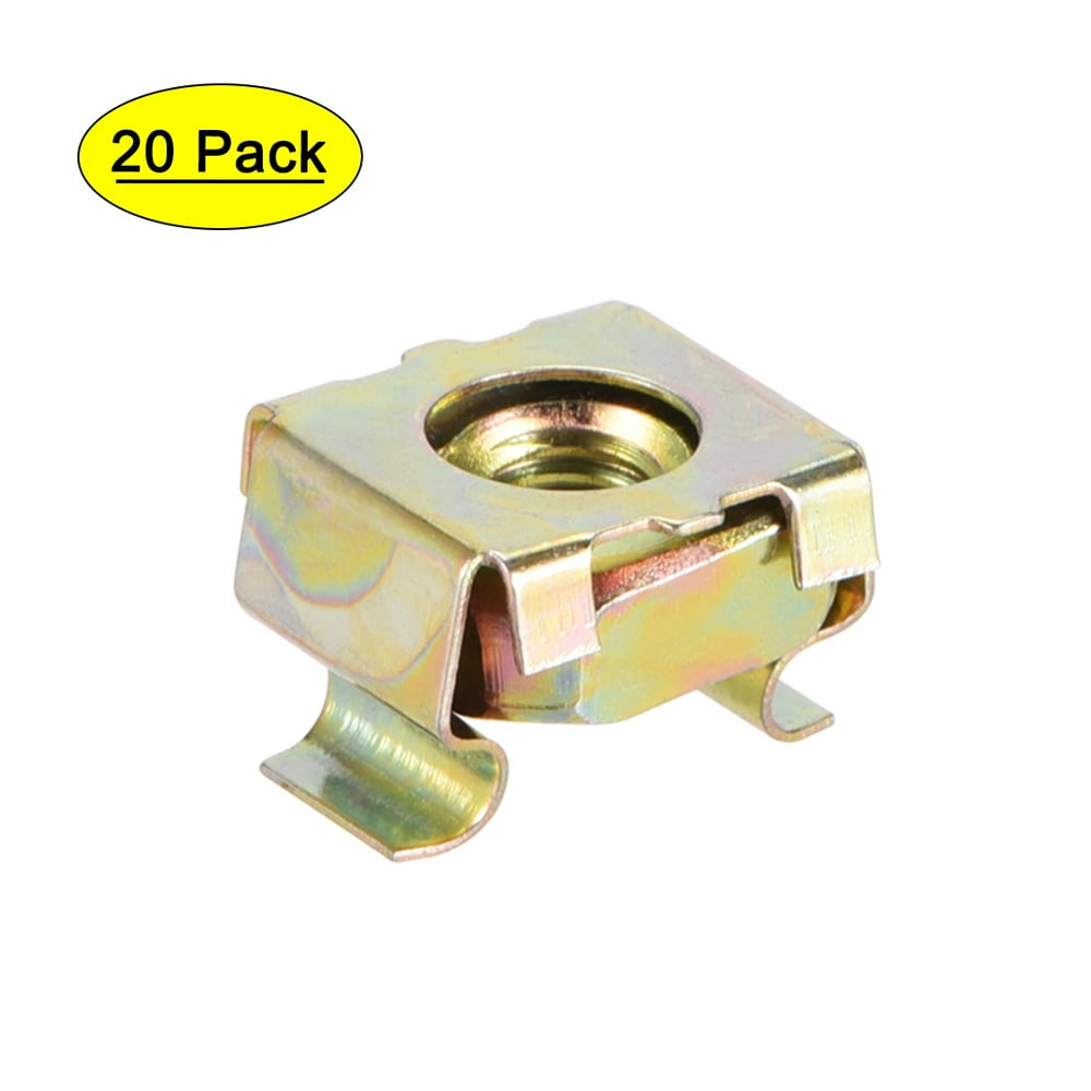 M5 Cage Nuts for Server Rack Carbon Steel Yellow Zinc Plated 20
