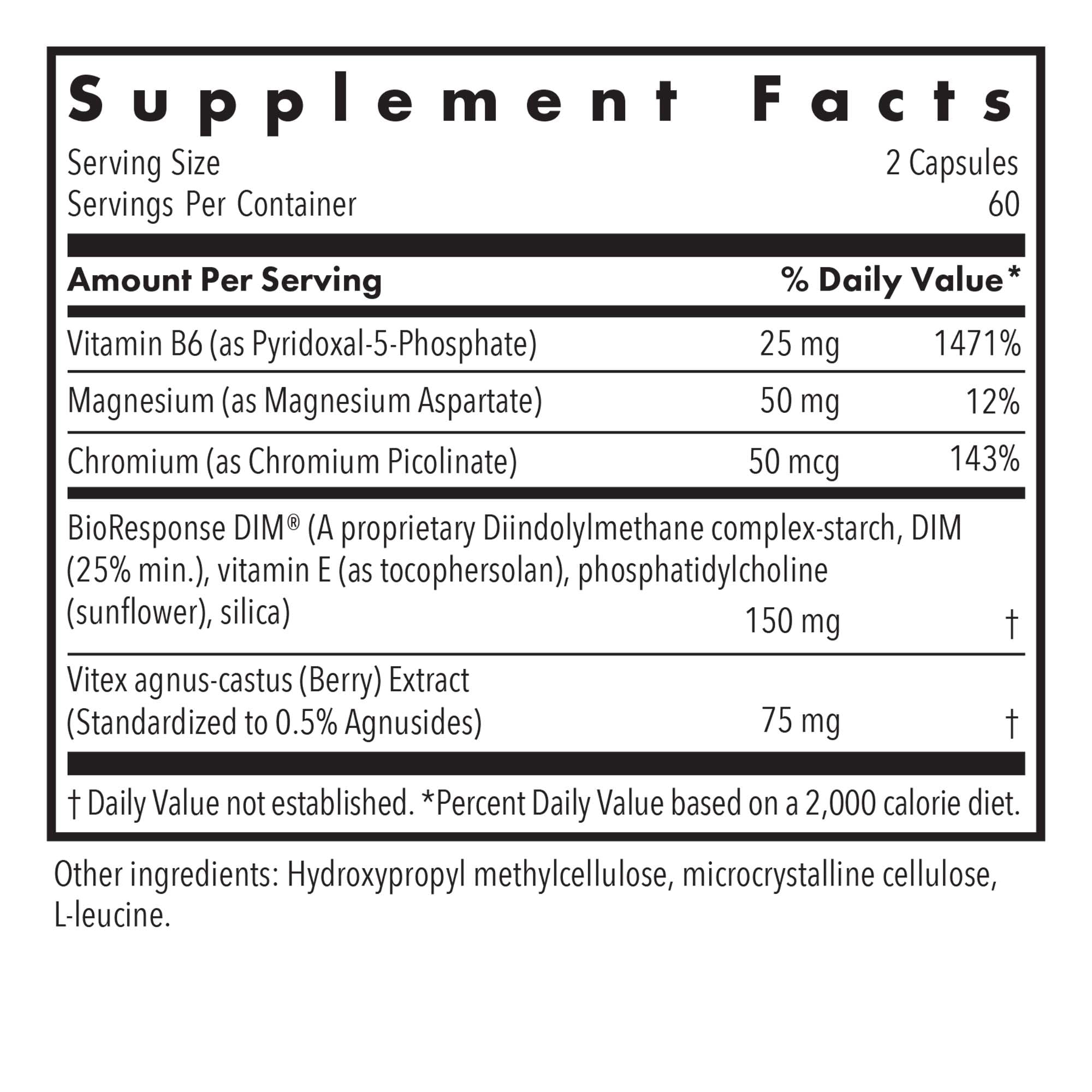 ARG DIM Vitex - Supports Estrogen Metabolism - DIM with NAC and Vitamin B & Magnesium - 60 Servings - 120 Capsules