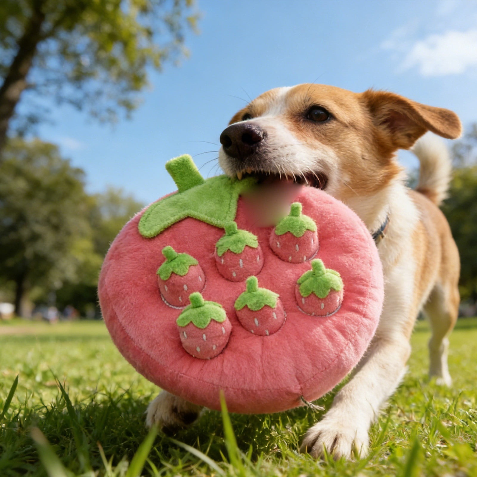 Gytml Vegetable Plush Dog Chew Mat, Interactive Food Dispensing Toy With Pull-Out Design, Durable Foraging Puzzle Mat For Dogs Mental Stimulation & Bonding(Pink-41X37X5cm)