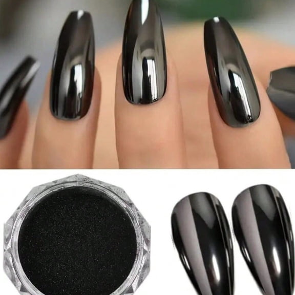 2 Pieces Red and Black Metallic Mirror Powder for Nail Art - Professional Quality for Stunning Designs