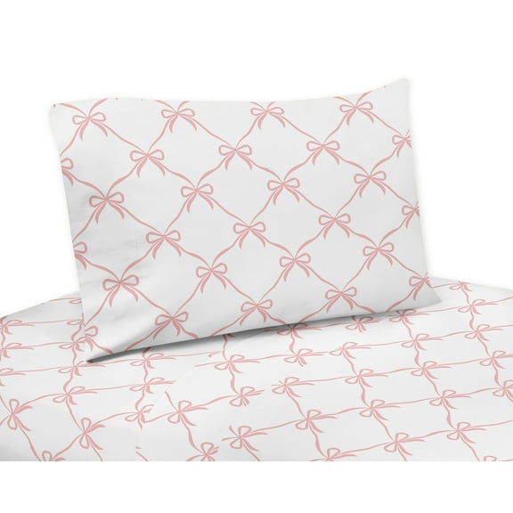 Sweet Jojo Designs Ballerina and Ballet Bows Girl Queen Size Sheet Set 4 Piece