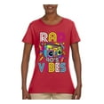 thumbnail image 3 of Rad 90's Vibes Vintage Womens Graphic T-Shirt, Red, Small, 3 of 5