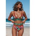 thumbnail image 2 of ROASO Women's V Neck Leopard Printed High Waist Sexy Swimsuit Two Piece Swimwear Bikini Set, 2 of 8
