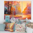 thumbnail image 2 of Designart ' The Autumn Forest Orange Leaves Landscape With Path ' Lake House Canvas Wall Art Print, 2 of 3